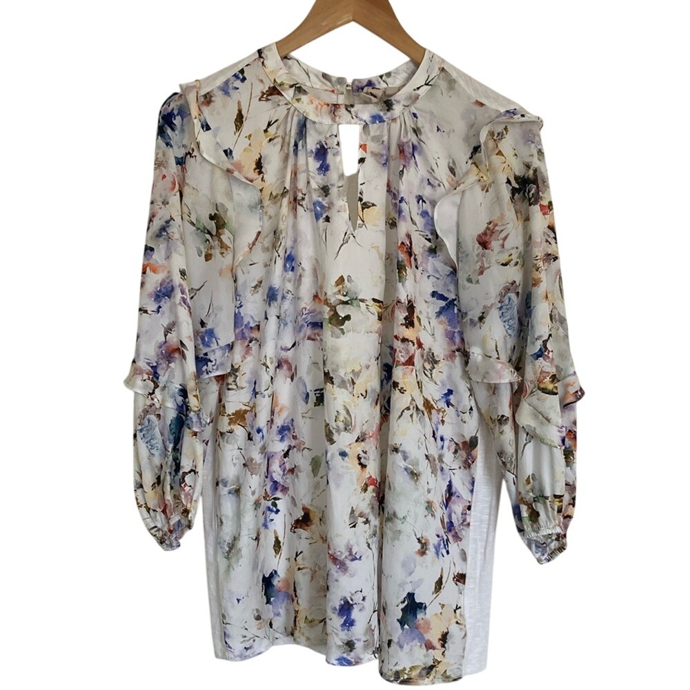 Dolan Left Coast Womens‎ Araminta Floral 3/4 Sleeve Blouse Size XS Feminine
